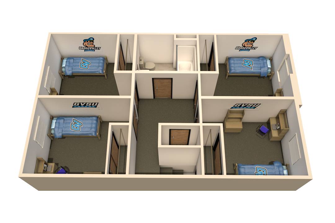 Image of the second floor of a laker village 4-Bedroom/4-Person&#160;Apartment floor plan